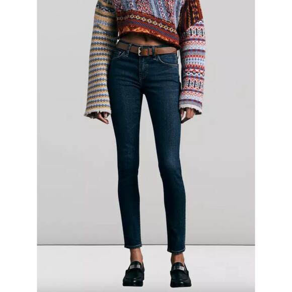 Rag & Bone Cate Mid Rise Skinny Denim Jeans Chelsea Blue Cotton Blend Size 28 - Picture 1 of 10